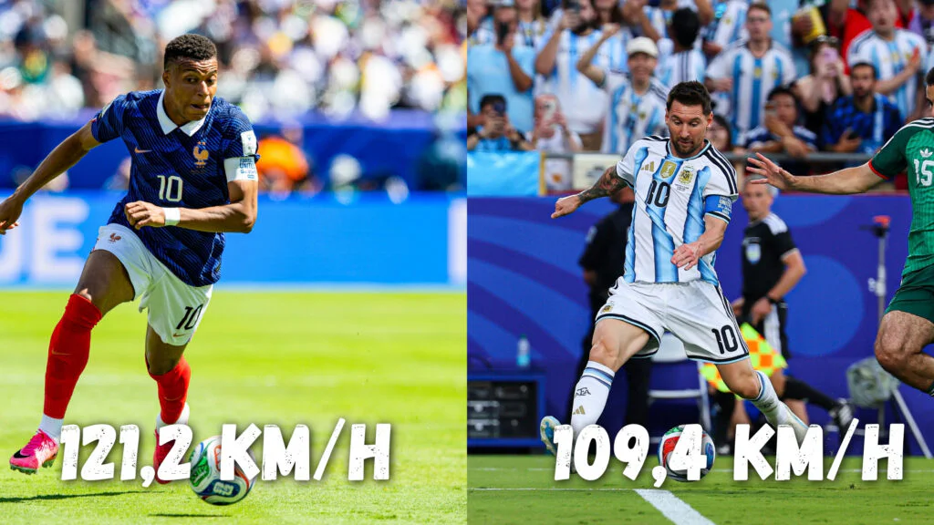 Coupe du monde 2026 : 121,2 km/h pour Mbappé, 109,4 pour Messi, le duel des frappes de feu