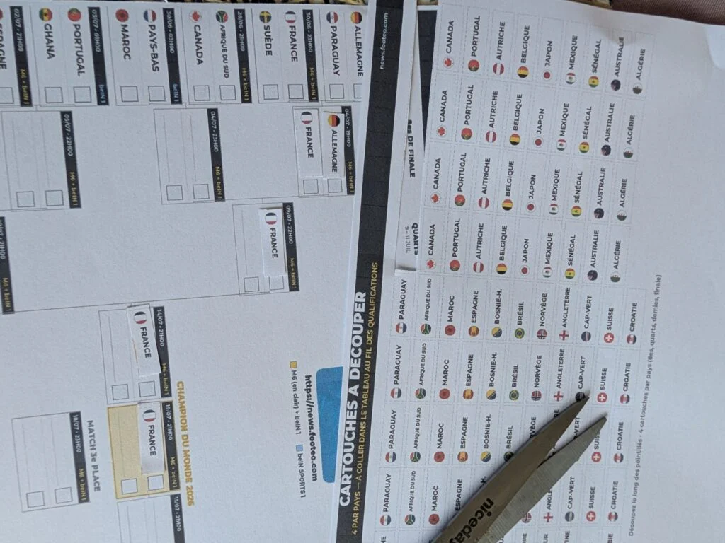 Tableau de la Coupe du Monde 2026 à imprimer : le calendrier de la phase finale en PDF (A4 et A3)